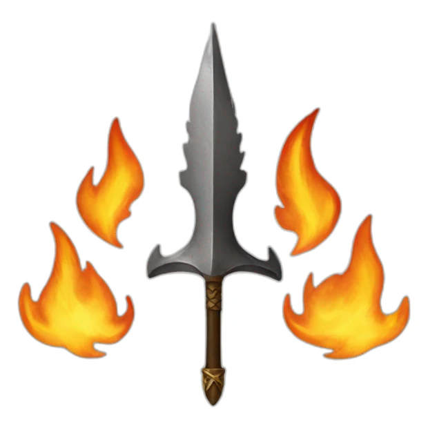 flame shaped as a ukrainian trident sticker