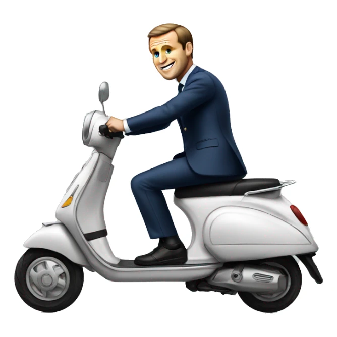 Macron on a scooter  sticker