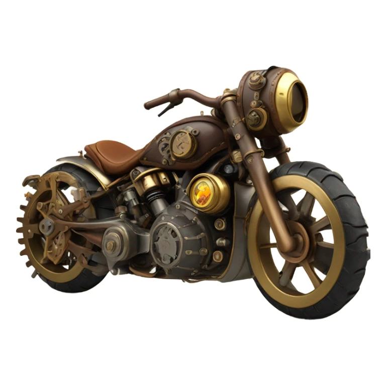 steampunk motorbike  frontal and back view sticker