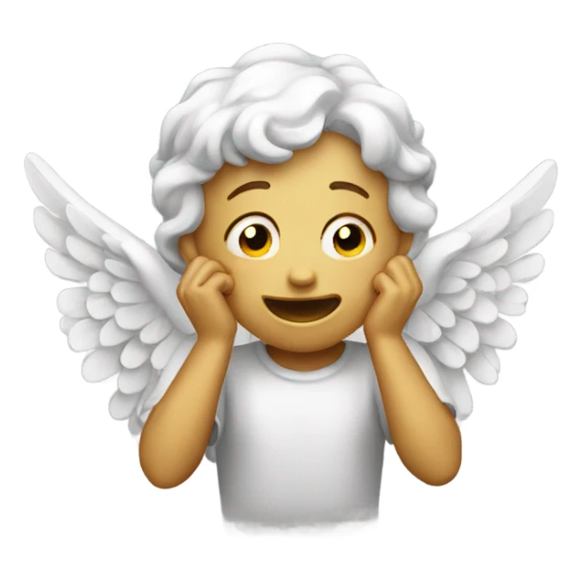 Crying laughing angel sticker