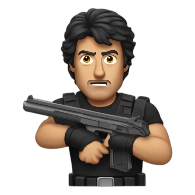 Stallone with gun sticker