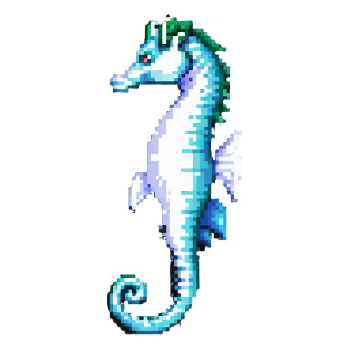 White seahorse, ocean creature sticker