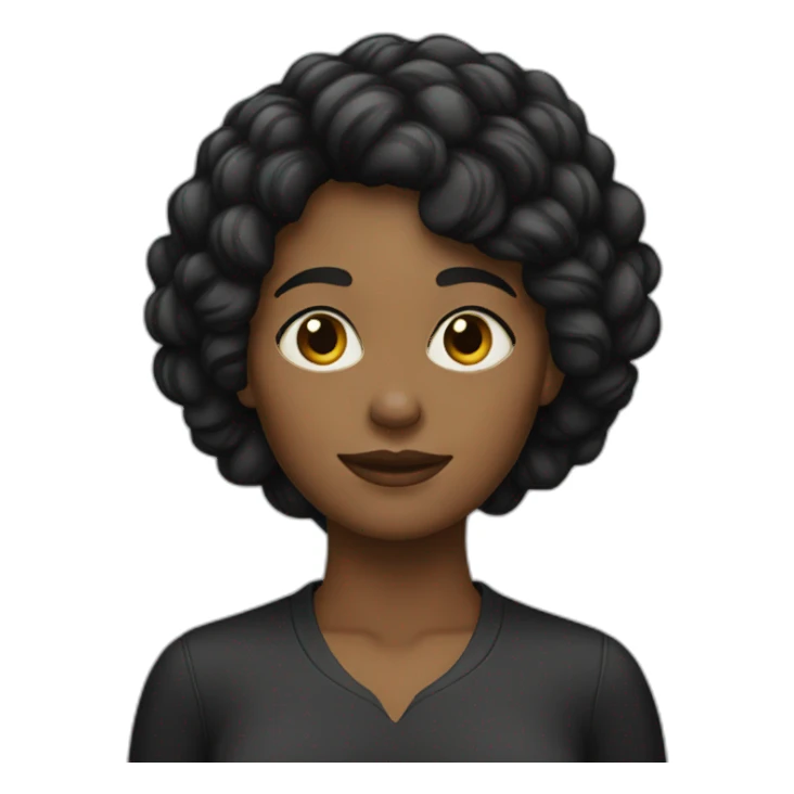 Mujer negra pelo corto negro sticker