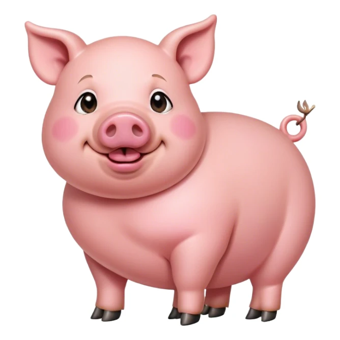 Pig with a big stomach sticker