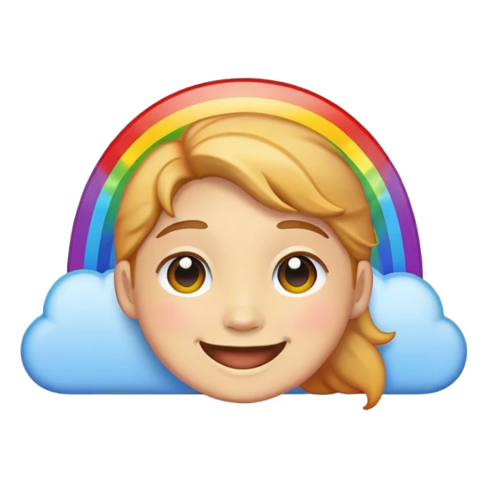 Smiling face with rainbow sticker