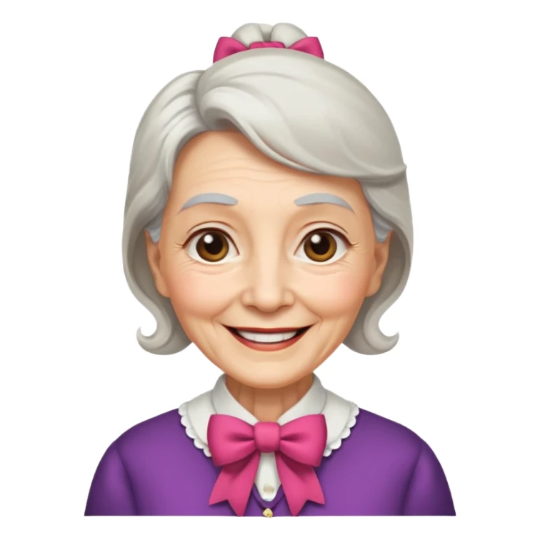 Very old women with neckBow. sticker