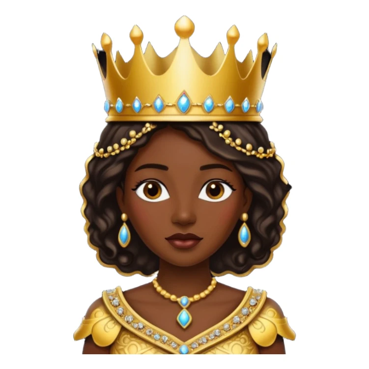 dark skin queen with crown sticker