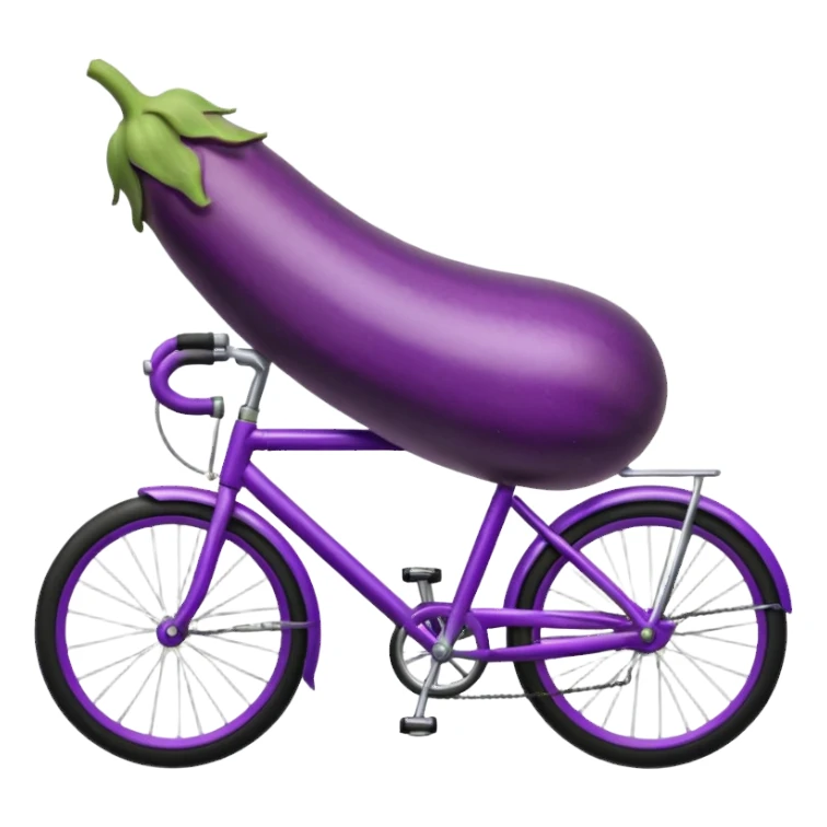 Eggplant on bike sticker