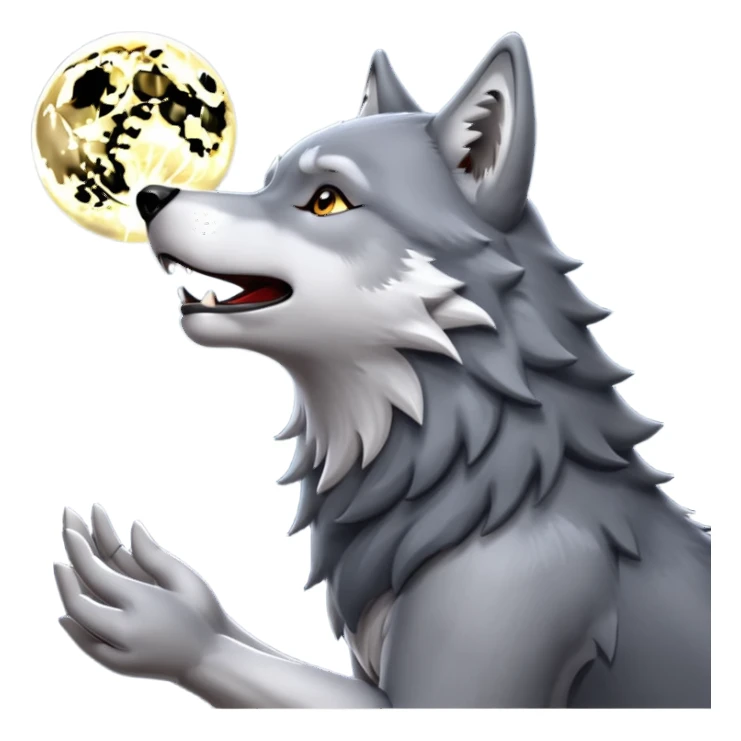 wolf howling to the moon sticker