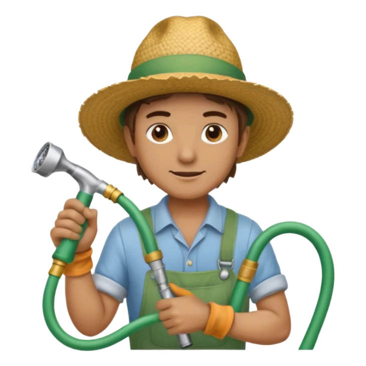 Gardner with hose sticker