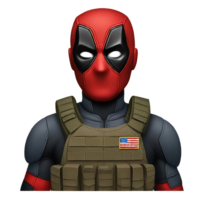 Deadpool as a USA soldier sticker
