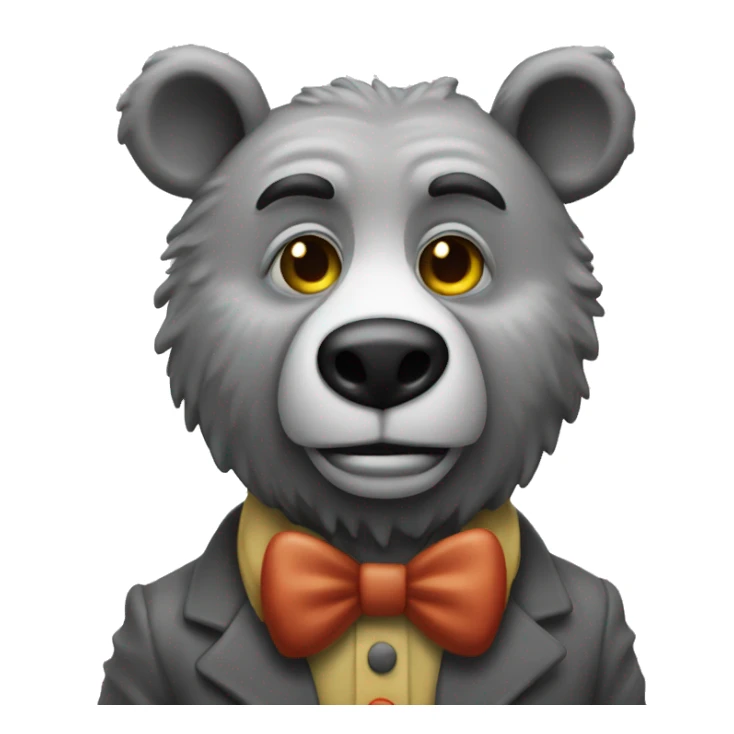 realistic-grey-bear-like-a-clown sticker