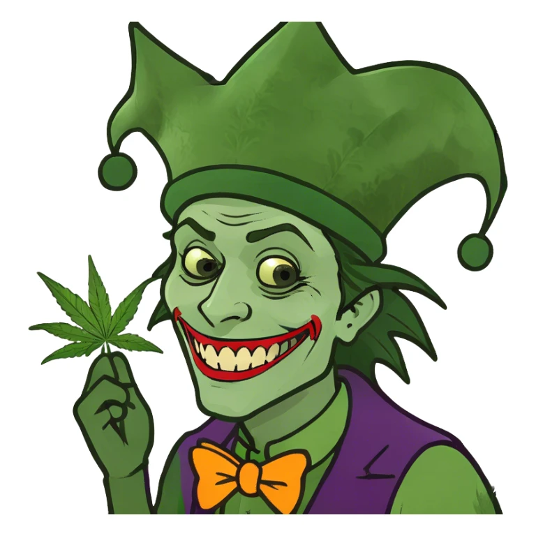 The joker with weed sticker