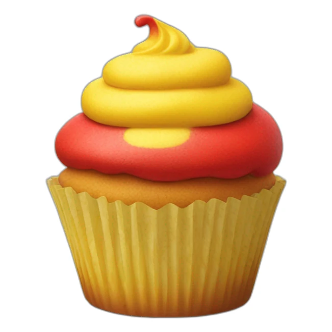 Happy red and yellow cupcake  sticker