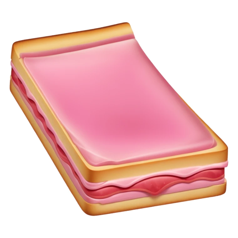 bologna slice, smooth edge, pink sticker