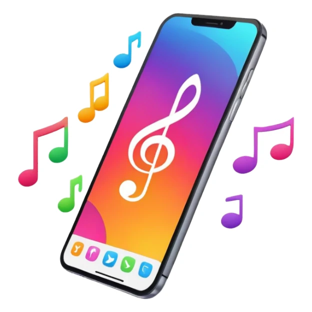 music app icon on smartphone screen sticker