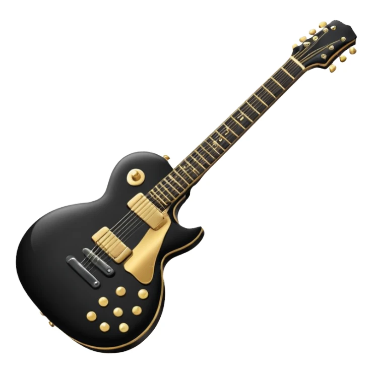 Black rock guitar sticker