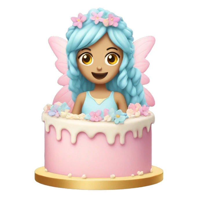 Fairy pastel cake sticker