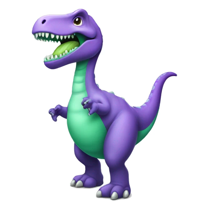 Purple dinosaur with a mint green tummy sticker