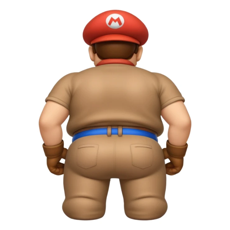 back view of super mario with huge massive buttcheeks  sticker