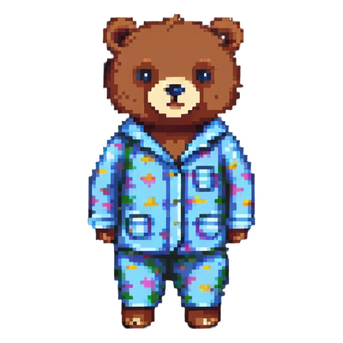 bear in pajamas sticker