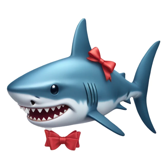 Shark wearing a bow sticker