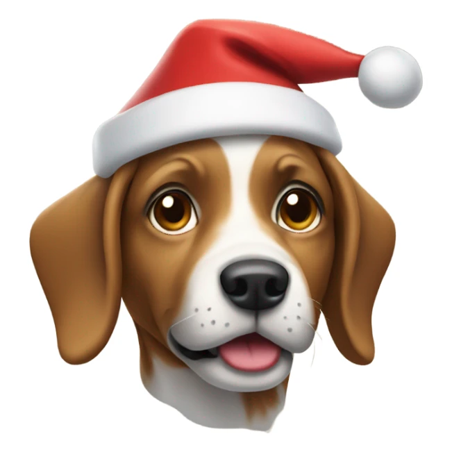 Dog with Santa hat sticker