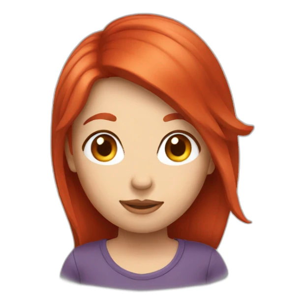 Red hair giel sticker