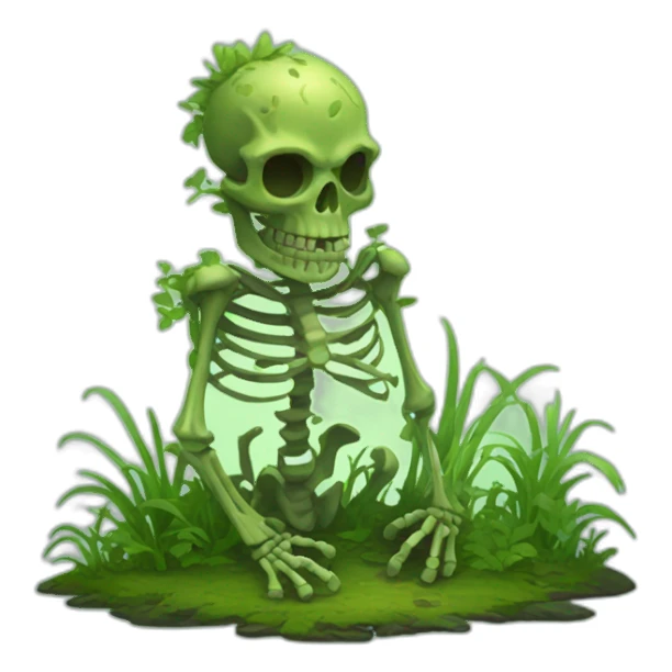 overgrown swamp skeleton sticker