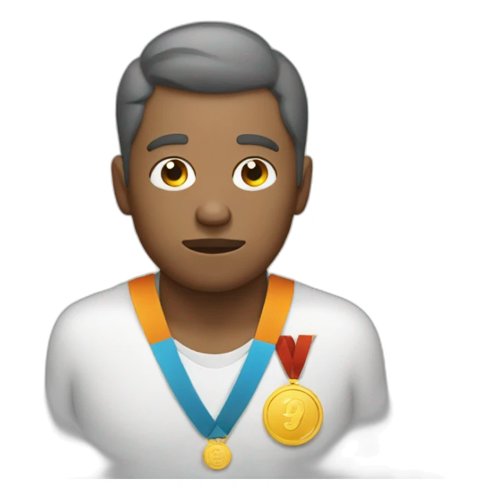 Sleepy man with medal sticker