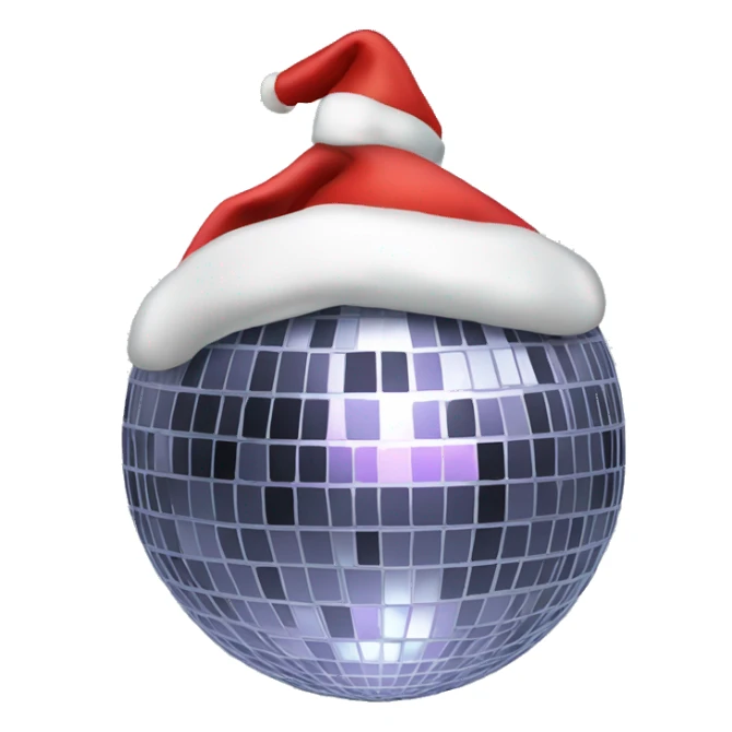 Disco ball with a Santa hat sticker