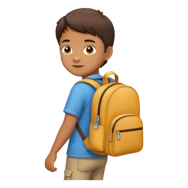 Child with school bag going to school sticker