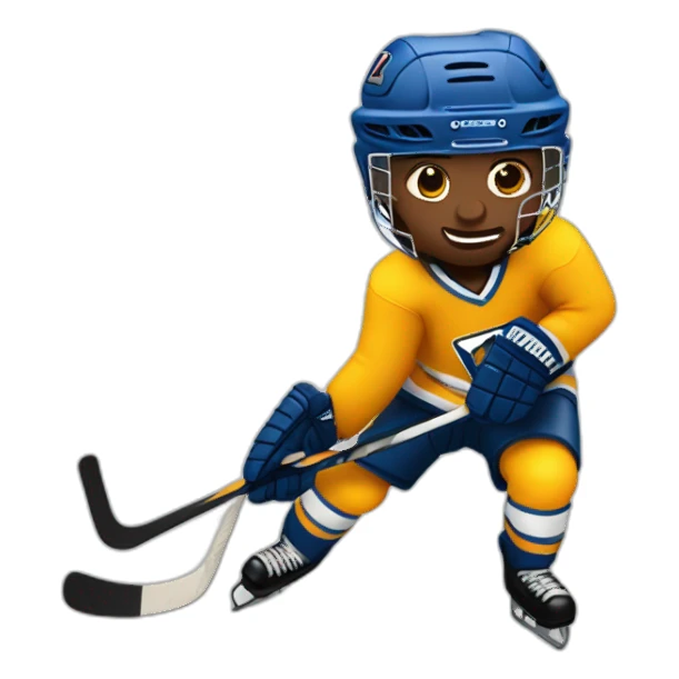 a hockey player doing a slapshot sticker