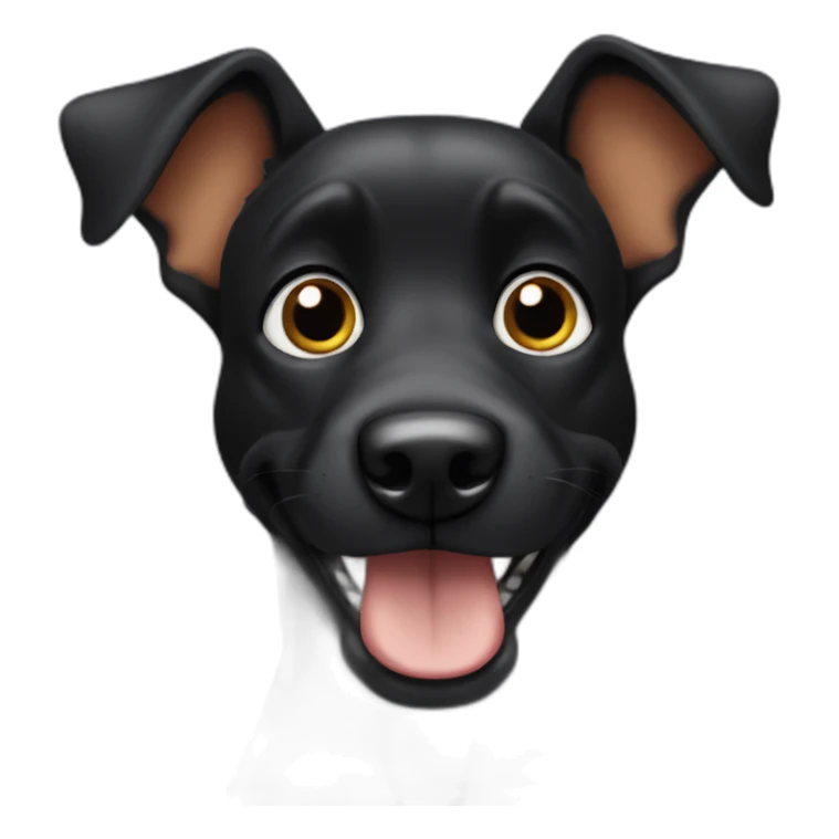 black dog with big ears sticker