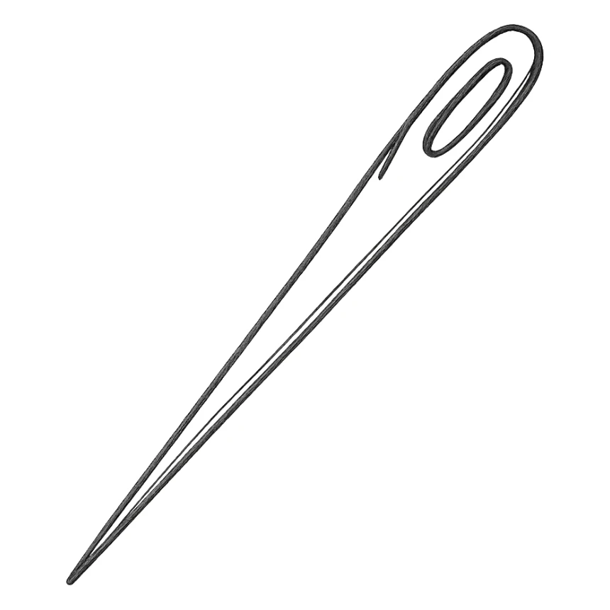 hand drawn outlined sewing needle icon sticker