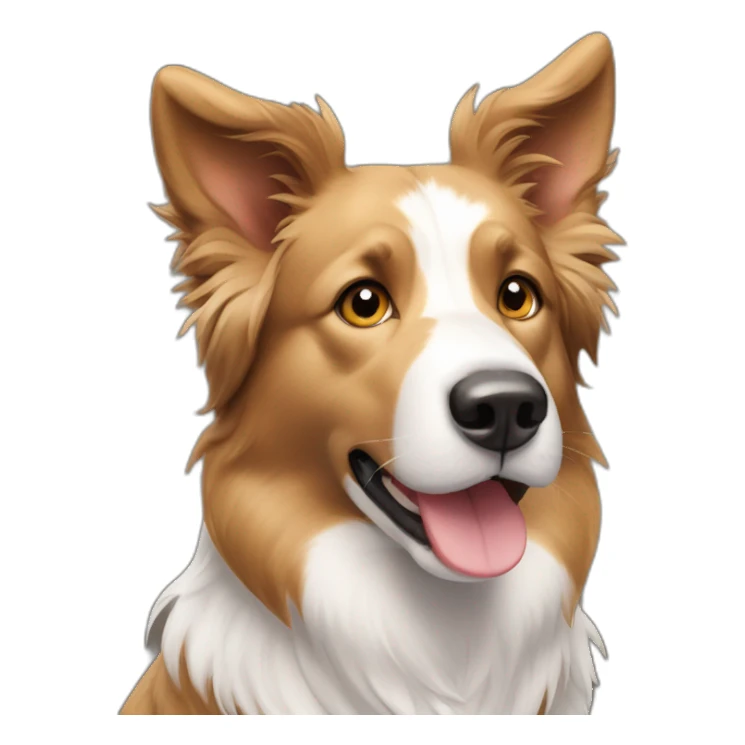 Border collie black and tan short haired ears up sticker
