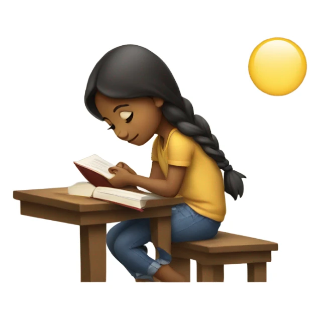 Girl reading book sticker