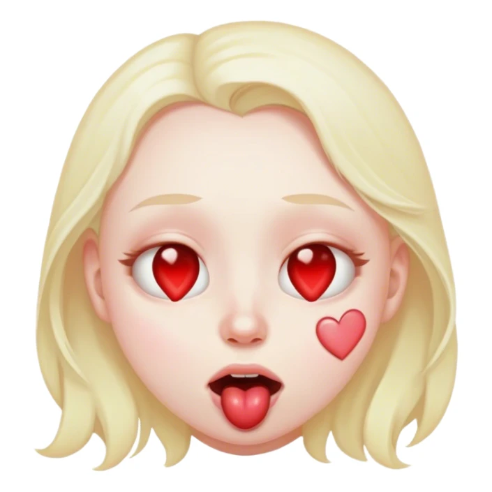 Heart eyes with drool sticker