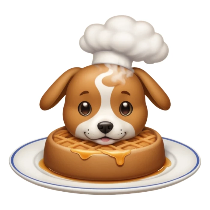 Cooked dog on a plate sticker