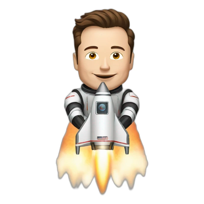 elon musk on the rocket sticker