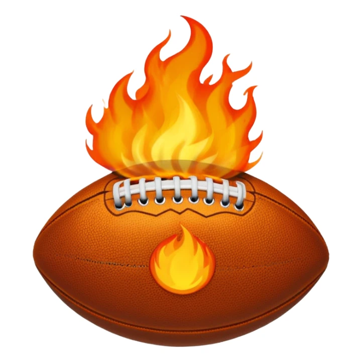 a flaming footblal sticker