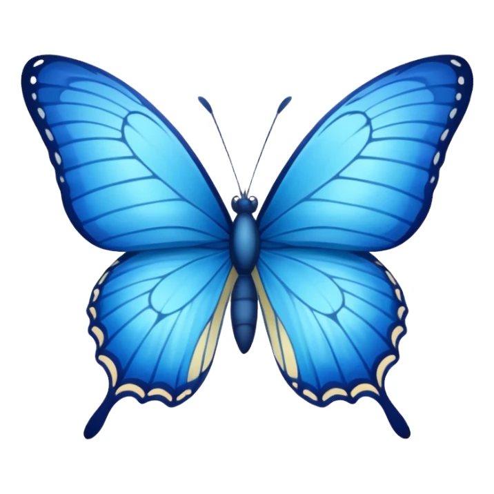 Blue butterfly emoji For text sticker
