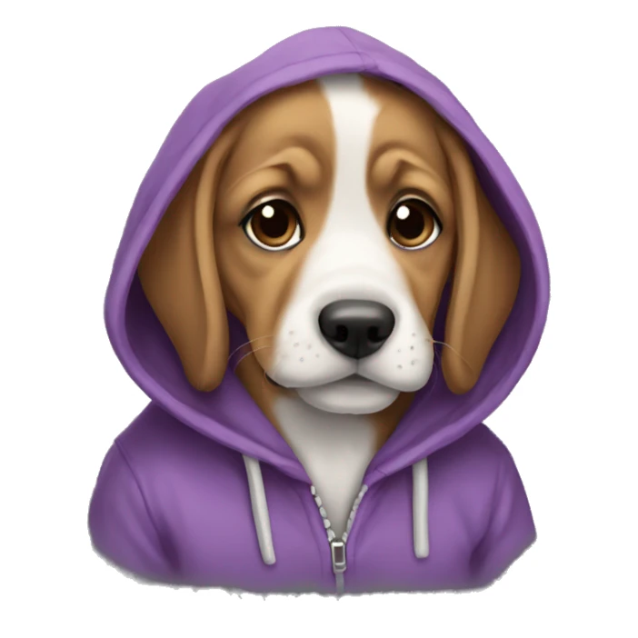 puppy wearing a hoodie sticker