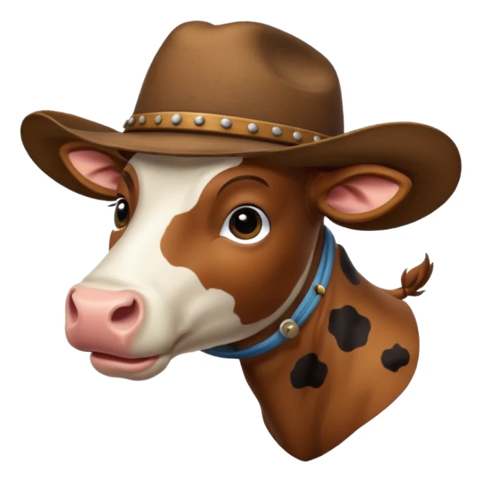 cow wearing a cowboy hat sticker