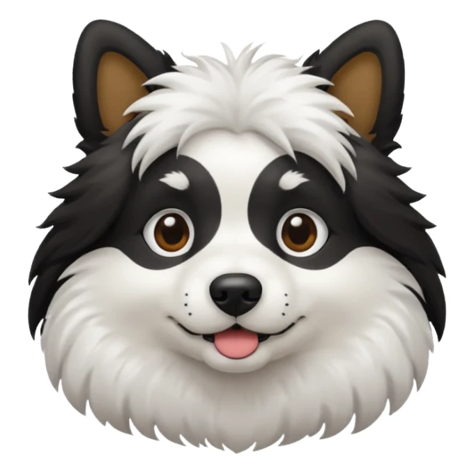 dog with black and white sticker