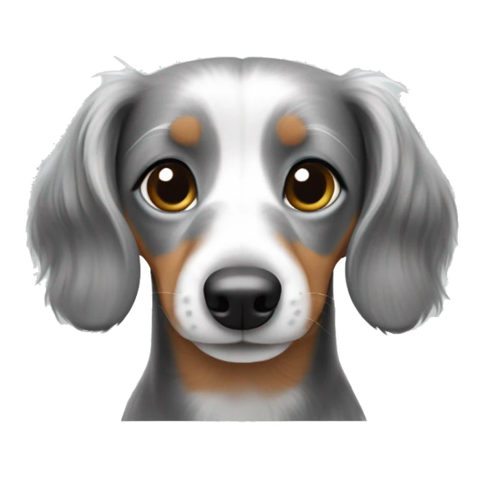 Fluffy dachshund white and grey sticker