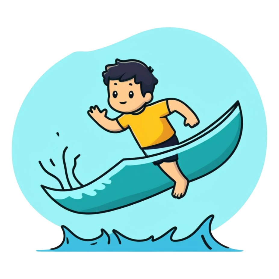 person panicking in deep water sticker