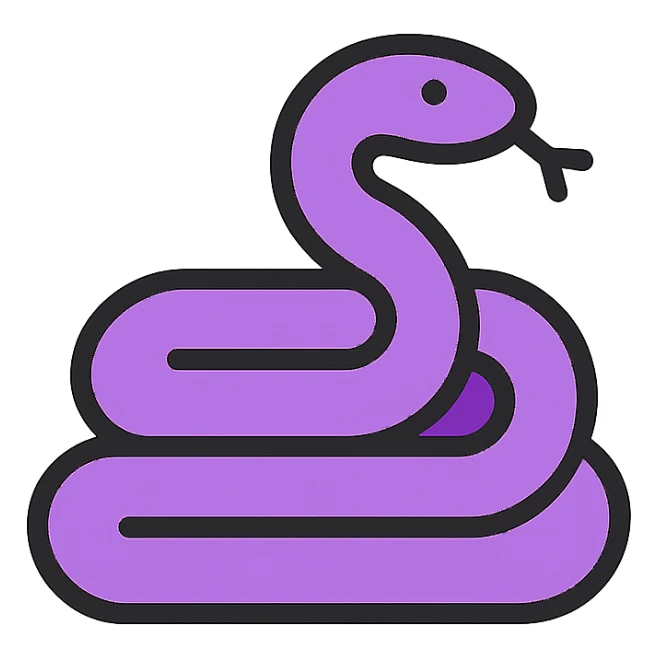 coiled purple snake, minimal design sticker