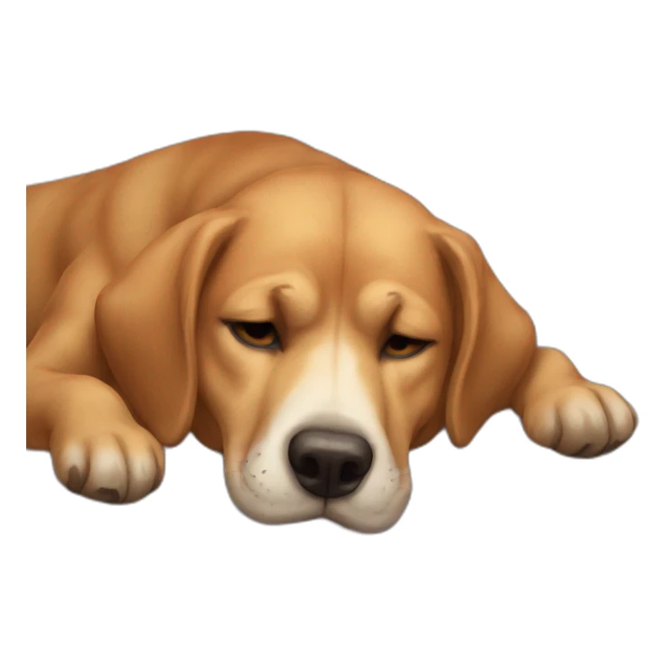 perro durmiendo sobre una cama sticker