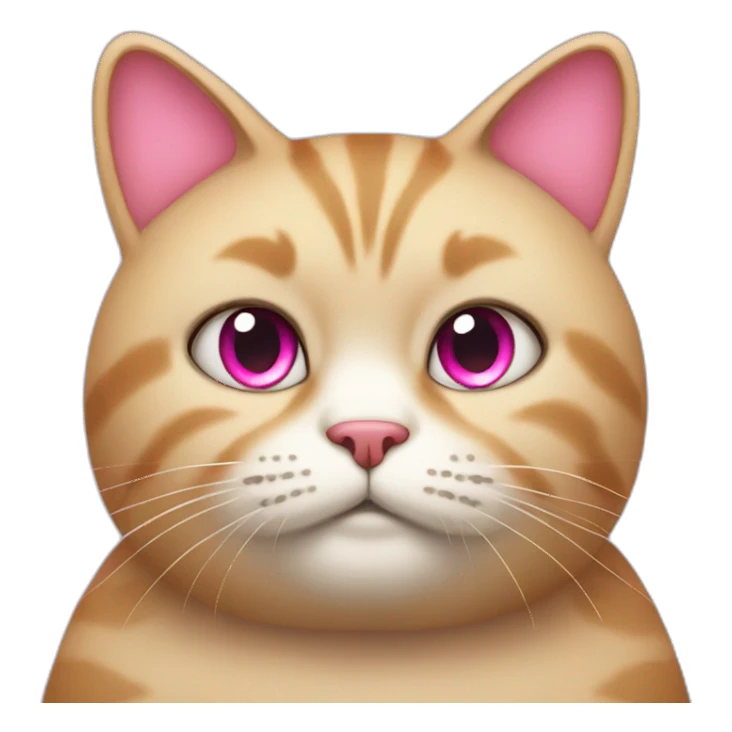 Fat cat with pink eyes sticker